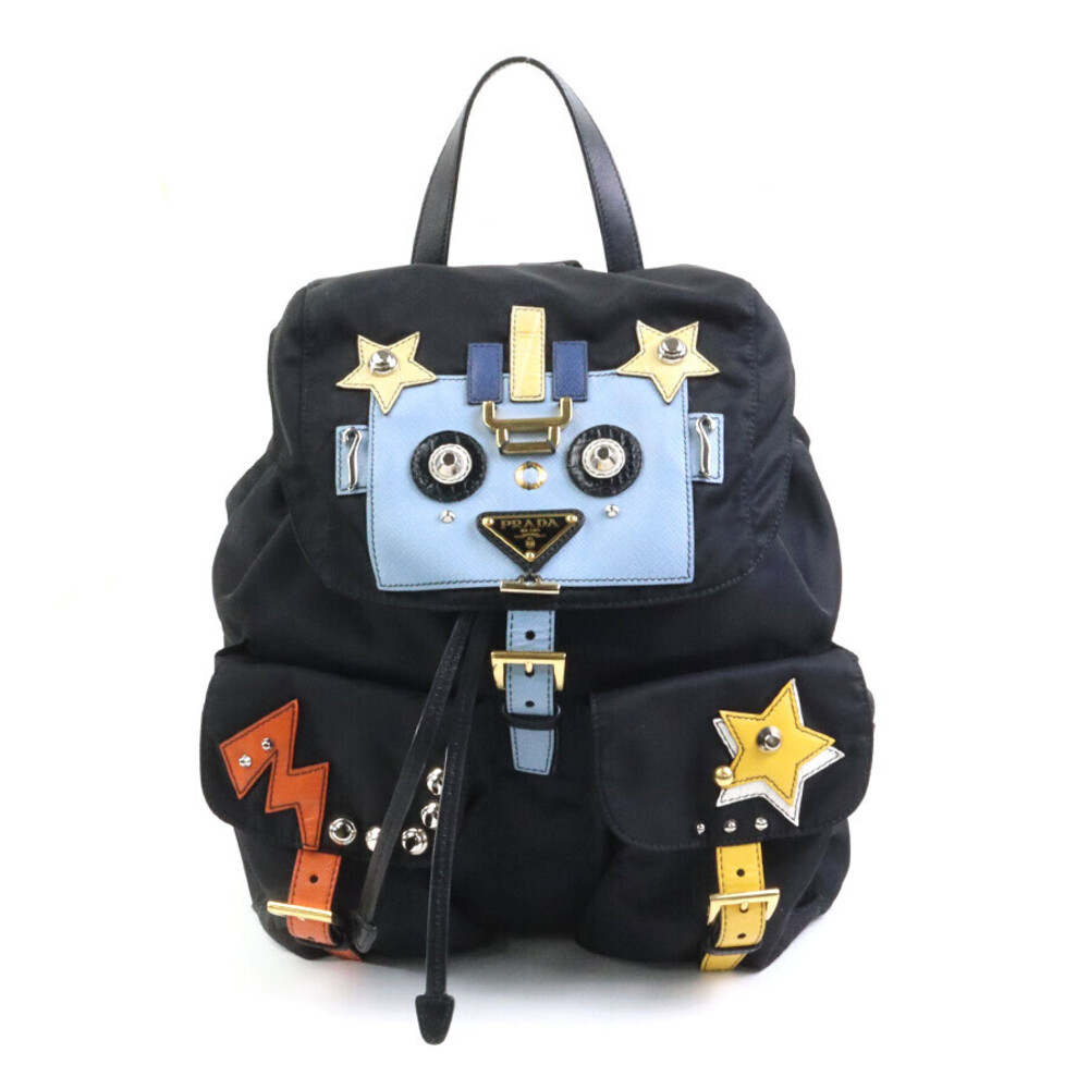 Prada Tessuto Robot Backpack Black Multicolor